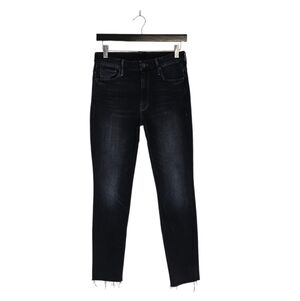 MOTHER High Waisted Looker Ankle Fray Last Call Dark Blue Jeans 27 Preowned